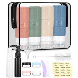 Silikon Reiseflaschen Set 100ml, Reiseset mit Aufbewahrungstasche,16 Stück Reiseflaschen zum Befüllen Set,Bisphenol A frei,Portable Travel Bottles Set,Reiseflaschen für Lotion, Spülung, Duschgel