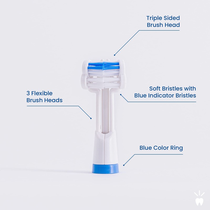 Triple Bristle Replacement Brush Head Refills | Innovative 3 Head