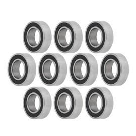 ACROPIX MR137-2rs Deep Groove Ball Bearings P6 7x13x4mm Lubricated Bearings Double Rubber Seal Black Silver Tone Scooter Skateboard Wheel - Pack of 10