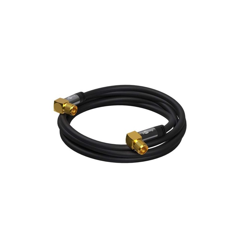 Goobay 70573 SAT Antenna Cable, 135 dB, 4x Shielded, Black,