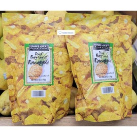 Trader Joe's2 Trader Joe’s Dried Fruit Dried Baby Sweet Pineapple Unsweetened & Unsulfured 6oz 170g (Two Bags)