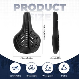 ROCKBROS Bike Seat Cover Gel Bicycle Seat Cover Breathable Cushion Saddle Cover for Men and Women Black/Grey (25.5 * 18cm)