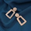 Yheakne Boho Raised Square Drop Earrings Gold Textured Square Earrings