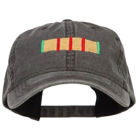 e4Hats.com Vietnam Service Ribbon Embroidered Washed Cap - Black OSFM