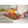 TESLYAR Medium Solid Wood Cutting Board for Kitchen with Side