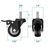 HOLKIE Caster Wheels 2 inch Total Locking Stem Casters, 3/8"