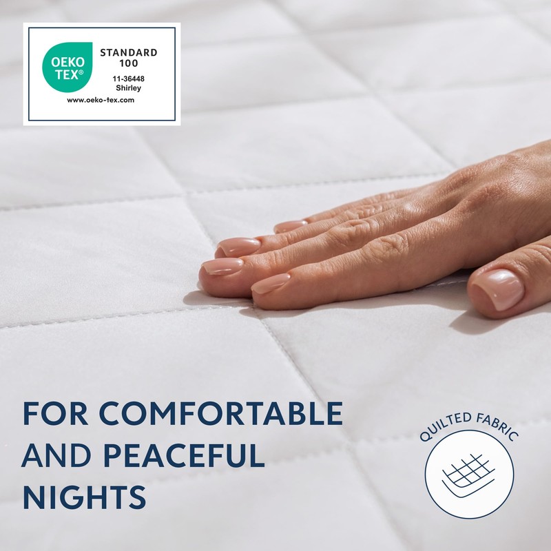 Dreamzie Quilted Single Mattress Protector - Deep Fitted Mattress Cover,