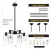 KUSSCO 6-Light Modern Chandelier Chandeliers with Clear Glass Shade, Black