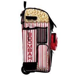 Boombah Rolling Superpack Baseball/Softball Gear Bag - Telescopic Handle - Holds 4 Bats - Wheeled Version - Popcorn Red/Arctic Gray/White