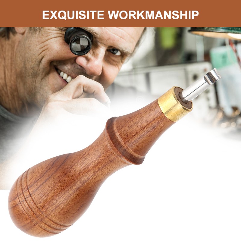 Wooden Handle Alloy Steel Watch Pry Watch Case Remover Watch