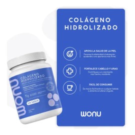 Colágeno Hidrolizado I Wonu I 345g I 30 Servicios I Sabor Natural I Con Ácido Hiluronico Y Vitamina I Sin Azúcar