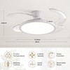 48 inch White Slim Retractable Ceiling Fan with Light and