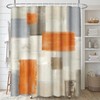 ArtSocket Abstract Orange Bathroom Set with Shower Curtain and Rugs
