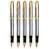 Gullor 5PCS Fountain Pens BE388 Gold Trim, Medium Nib, Silver