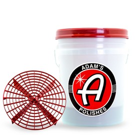 Adam's Polishes Car Wash Bucket (5 Gallon Bucket + Grit Guard + Gamma Seal Lid), Perfect Car Tool for Washing & Garage Storage, Stores Car Wash Soap, Foam Cannon, Foam Gun, Microfiber Towels & More