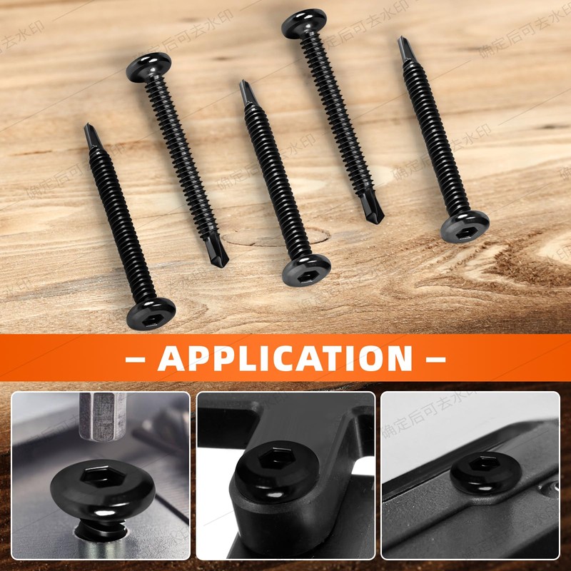 #12 x 1 Hex Socket Self Tapping Screws, Stainless Steel