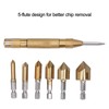 Chamfer Drill Bit Hex Shank 5 Flute Countersink Hole Opener
