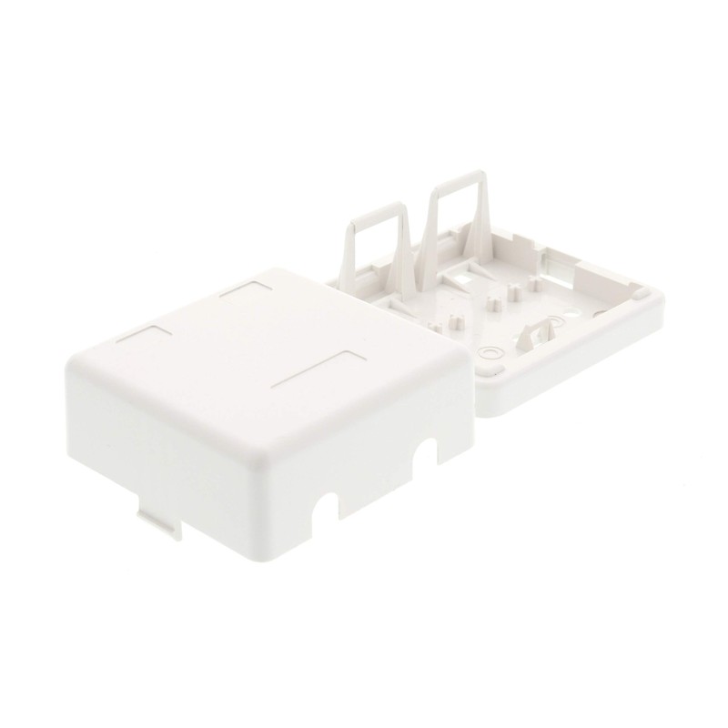 Networx 2-Port Ethernet Keystone Jack Surface Mount Box, Unloaded, White