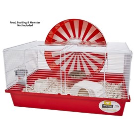 Ferplast "Coney Island Theme Modular Hamster Cage Featuring XXL 11.75-Inch Diameter Exercise Wheel, Includes All Accessories, 19.7L x 13.8W x 9.8H Inches,