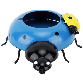 5.4cm Diameter Flower Pot Decor Ladybug Shaped Smoothing Surfaces Iron Planter Pot for Garden Blue