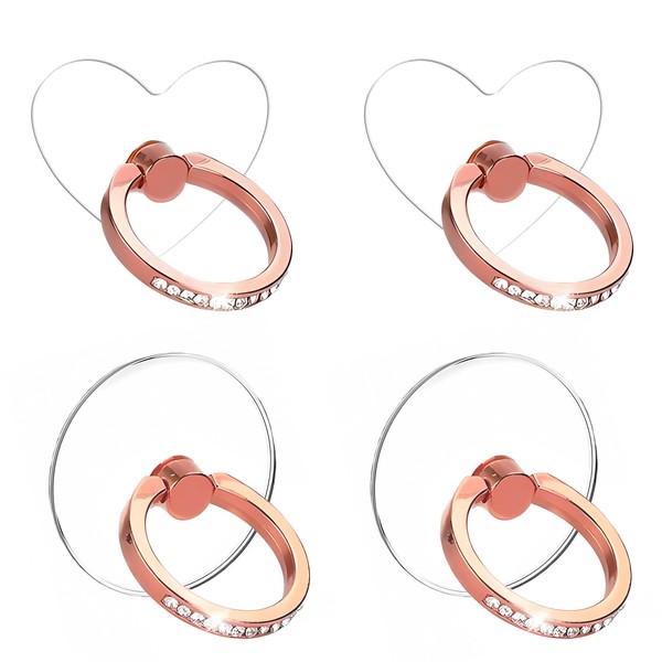 Ehuixinsheng 4 Pieces Transparent Cell Phone Ring Holder,360 Degree Rotation