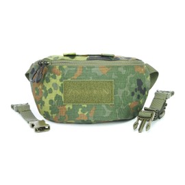 Zentauron Waist Bag Modular 1.8 L Bum Bag 2 Compartments MOLLE Removable Strap Tactical Belt Bag, Camouflage, Neck pouch