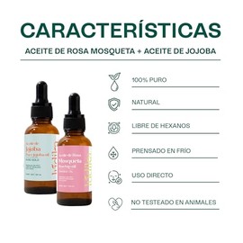Kit Rosa Mosqueta + Jojoba 50 ml c/u | Sérum Noche Anti Manchas | Elasticidad Control Sebo Regenerador Piel