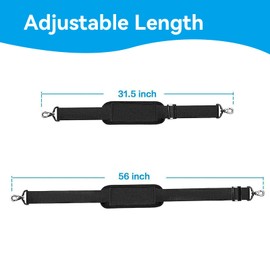 Shoulder Straps for Bags,Adjustable Straps with Thick Padded,63 Inch Replacement Handbag-strap,Golf Bagstrap,Universal Cross Body Bagstrap for Messenger,Laptop Cases,Sports Bags,Backpack(Black)