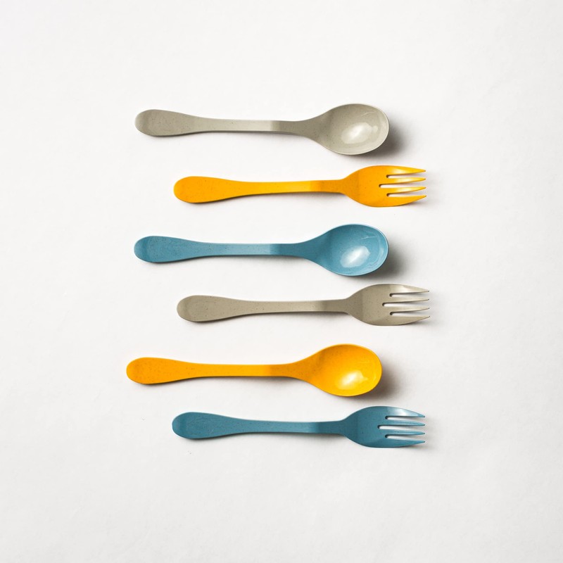 Knork Eco Spoon Plant Based Cutlery Bamboo Reusable Flatware Set,