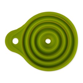 RSVP International Silicone Funnel Collapsible, Dishwasher Safe, 5.25x4.25x5.75 Fully Extended, Green