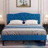 VECELO Full Size Bed Frame Upholstered Platform with Tufted Adjustable
