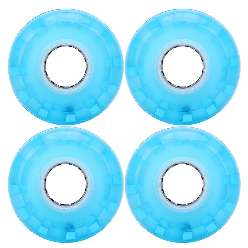 4PCs Set High Elastic PU Skateboard Flashing Wheel 52mm Professional