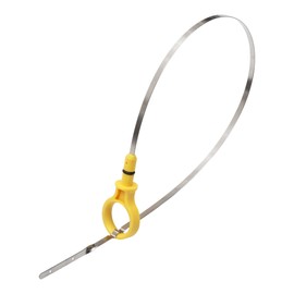 A ABSOPRO Engine Oil Dipstick No.CM5E6750BB Oil Level Dip Stick Double Hole Indicator for Ford Focus 2.0L 2012-2017 Plastic Metal Yellow Silver Tone