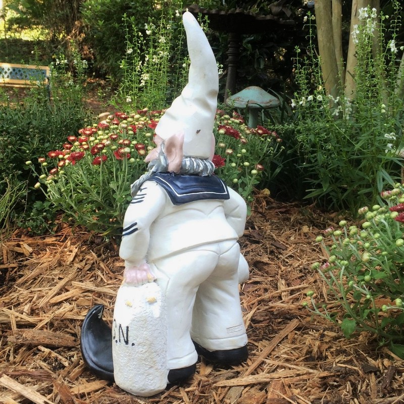 Nowaday Gnomes - Navy Sailor Gnome in White Uniform with