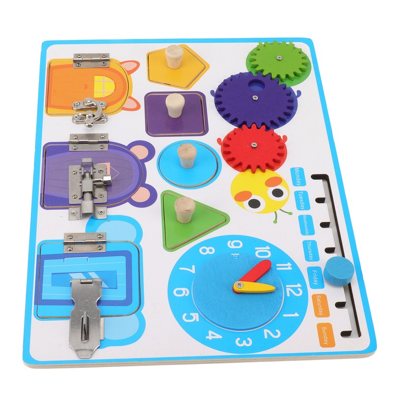 Sensory Board Alarm Clock Educational Wooden Sensory Activity Board Autism