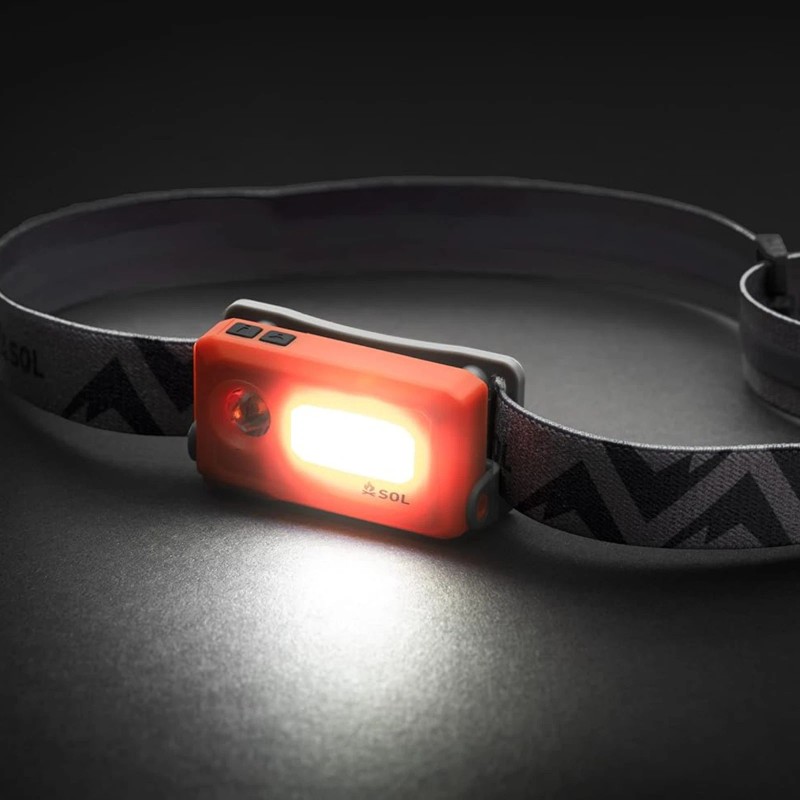 SOL Venture Rechargeable Headlamp: 5 to 140 lumens (Orange)