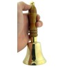 High Polished Brass Service Bell with Wood Handle, 2 1/2