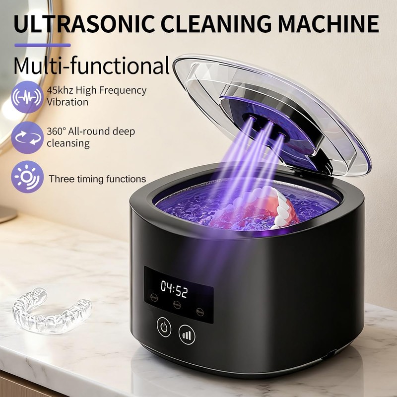 Ultrasonic denture cleaner, Retainer Cleaner Machine for Dentures, Mouth Guards,