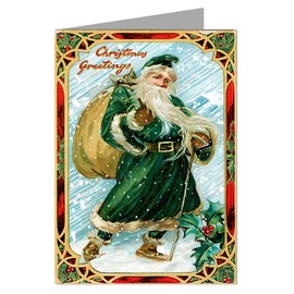Victorian Father Christmas with Santas Bag Vintage Note Cards Boxed Set