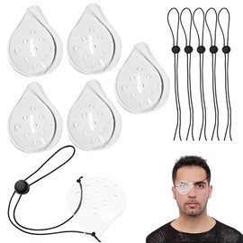 Vierone Eye Shield After Cataract Surgery 6 PCS Ventilation Transparent Eye Mask Eye Shield After Surgery Plastic Porous Transparent Eye Patch for Eye Surgery Covering Breathable After Surgery