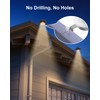 4 Pack White Bright Solar Powered Gutter Mounted Lights Outdoor