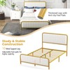Giantex Full Size Gold Bed Frame with Velvet Headboard and
