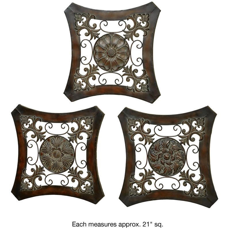 Lauriana Wall Art Set Antique Bronze Set of Three