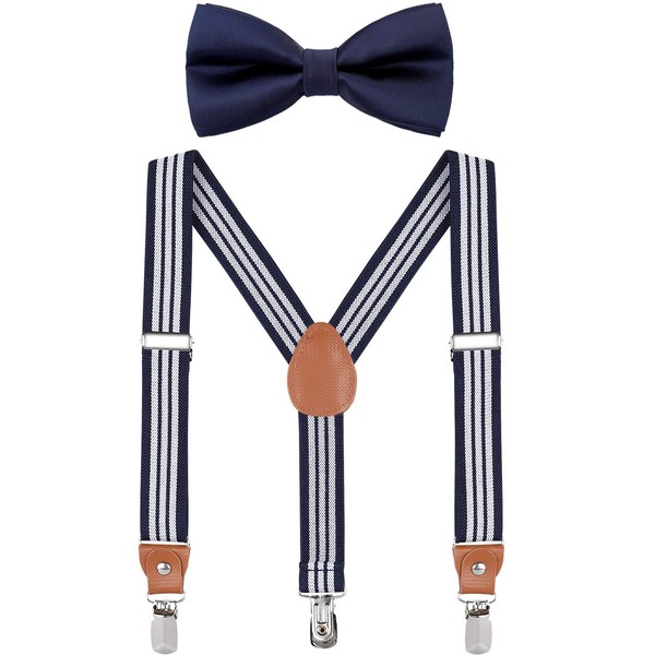 Child Kids Suspender Bowtie Sets - Y Shape Adjustable Suspender