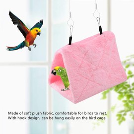 Peony Parrot Hammock Bird Nest Warm Soft Plush Hammock Hanging Cage Tent for Birds Parrot Winter Warm Bed Pet Toy Pouch Cotton Bed (M- )