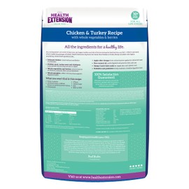 Health Extension Grain Free Chicken & Turkey Dry Dog Food (4 lb / 1.81 kg) - Whole Foods Ingredients Formula with a Blend of Turmeric & Antioxidants for All Life Stages Dogs (Pack of 2)