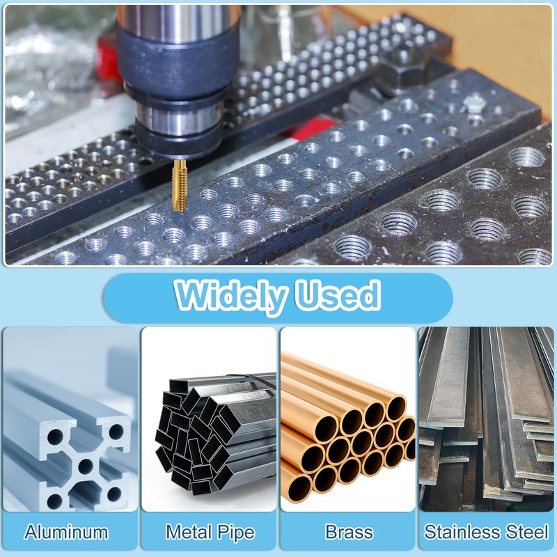 sourcing map 14pcs Spiral Point Tap Set M2 M2.5 M3