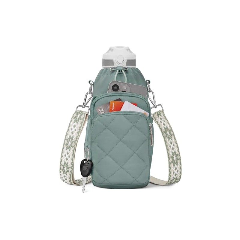 Insulated Crossbody Water Bottle Bag with Strap - 40 oz
