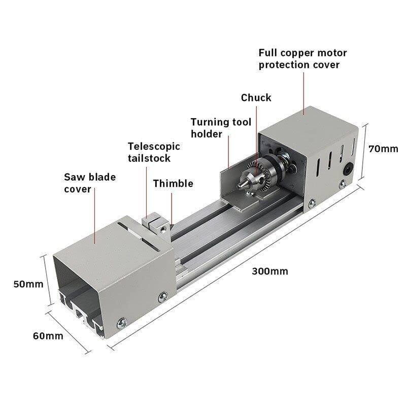 BACHIN Mini Lathe Wood Lathe Machine Diy Machining for Table