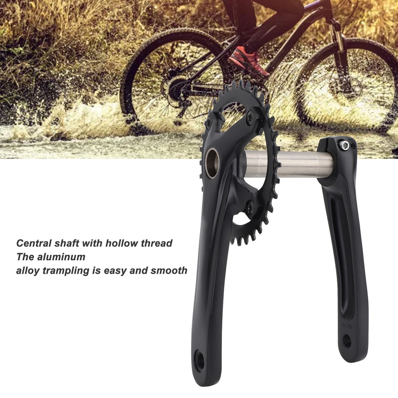Bike Crank Arm Set Hollow Integrated Single Disc Aluminum Alloy